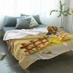 Иллюстрация мультфильм кленовый лист девушка мягкие флисовый плед флис очень теплый мягкий бросить на диван/кровать