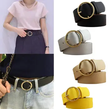 

Hot Women Strap Belts Leather Metal Pin Buckle Waist Belt Waistband Pip 2018 Fashion