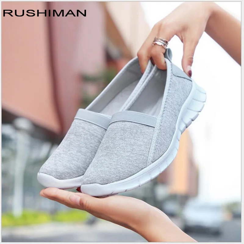 RUSHIMAN/2018 новые осенние кроссовки Женская обувь Дышащие лоферы Повседневная на