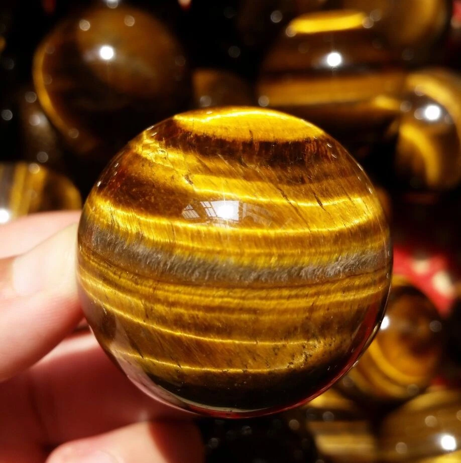 

1pcs Pretty Natural Golden Tiger Eye Crystal Sphere Ball Healing