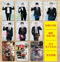 Kpop дома BTS Bangtan мальчиков на день рождения благословение же изысканный кристалл карты наклейки набор из 10 шт. 8,5*5,4 см