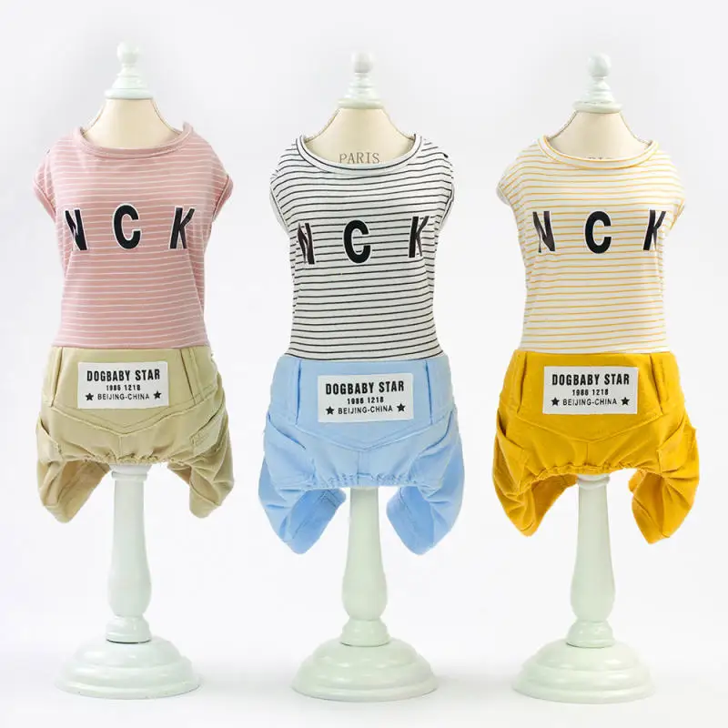 

Pet Clothing Spring And Summer New Pet Four-legged Clothes Cotton Comfortable Breathable Casual Fashion Striped Pants Dog Clothe