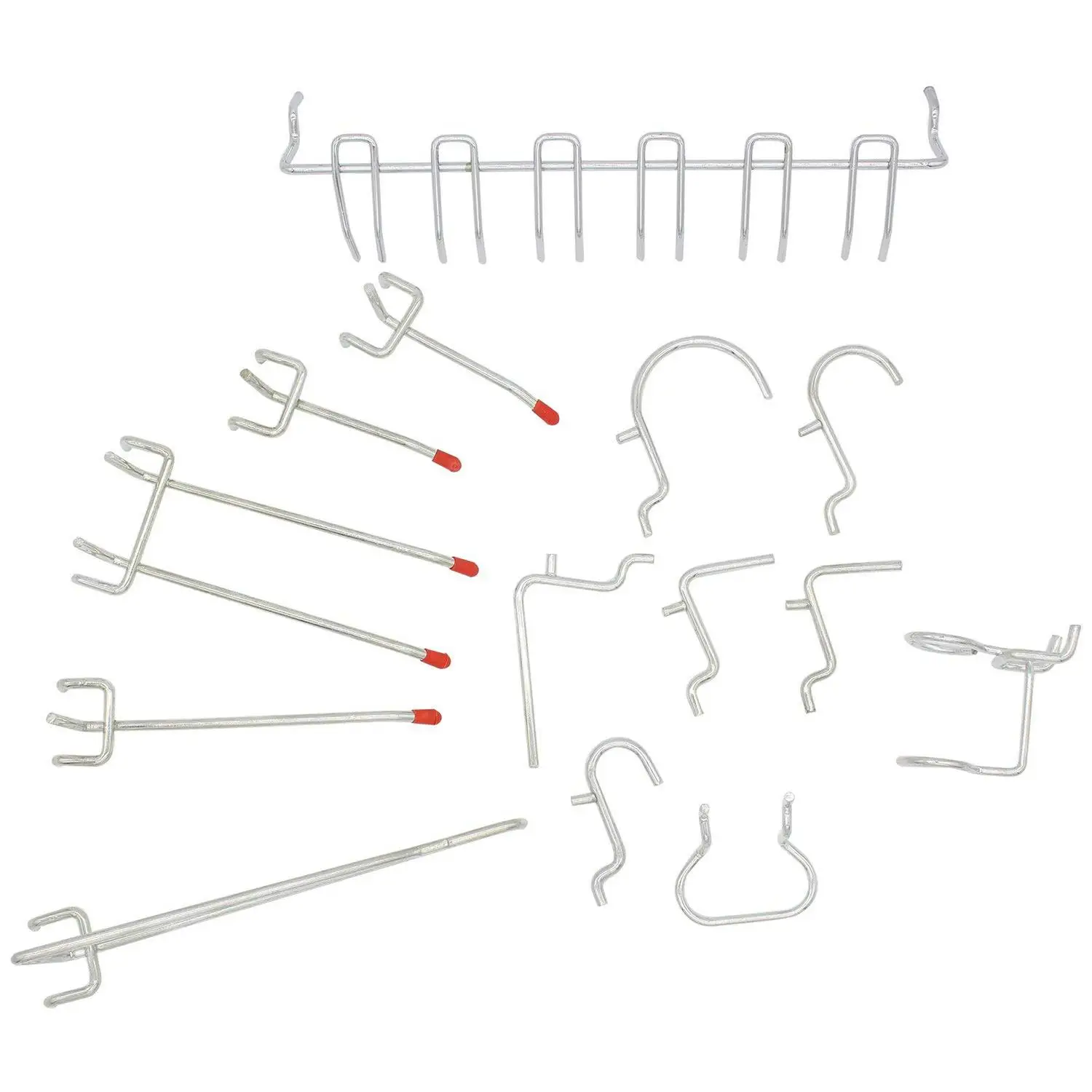 Крючок для пегборда ассортимент 51-Piece серебристый