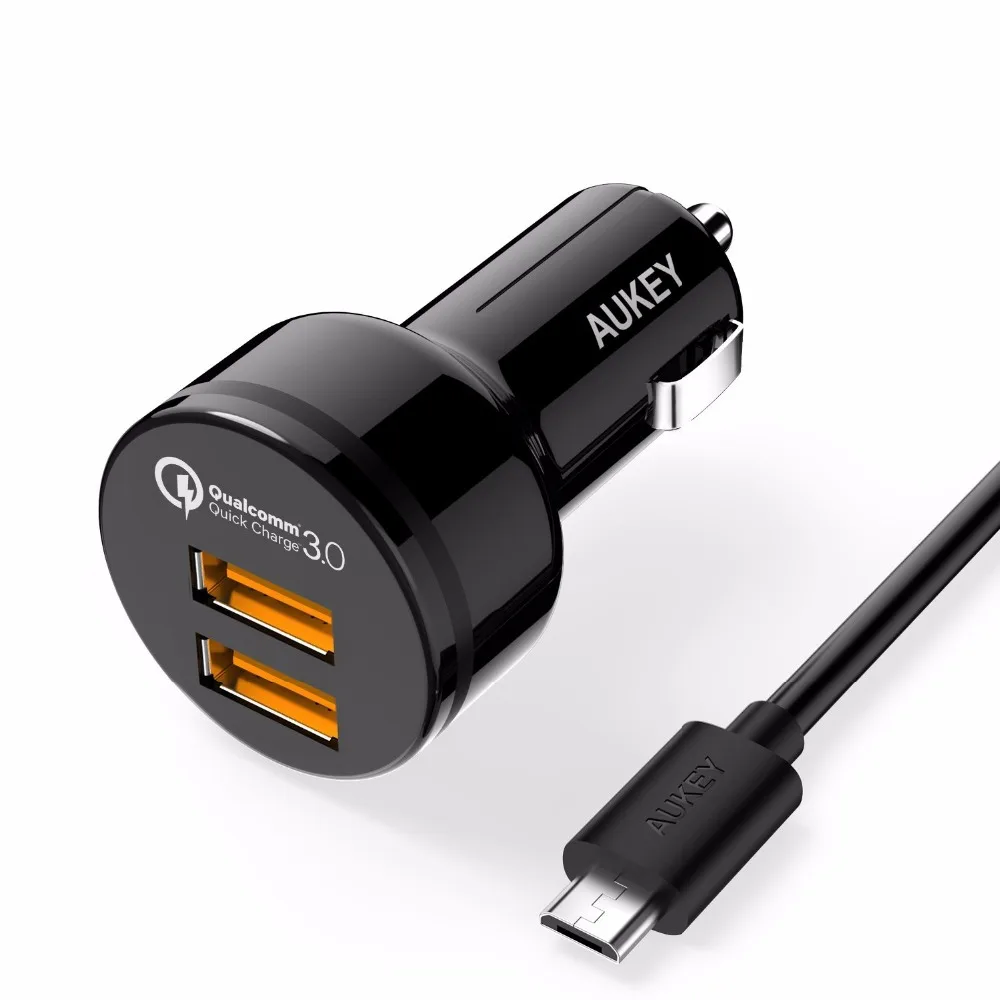 Cheapest AUKEY Quick Charge 3.0 Car Charger with Dual Ports and Micro