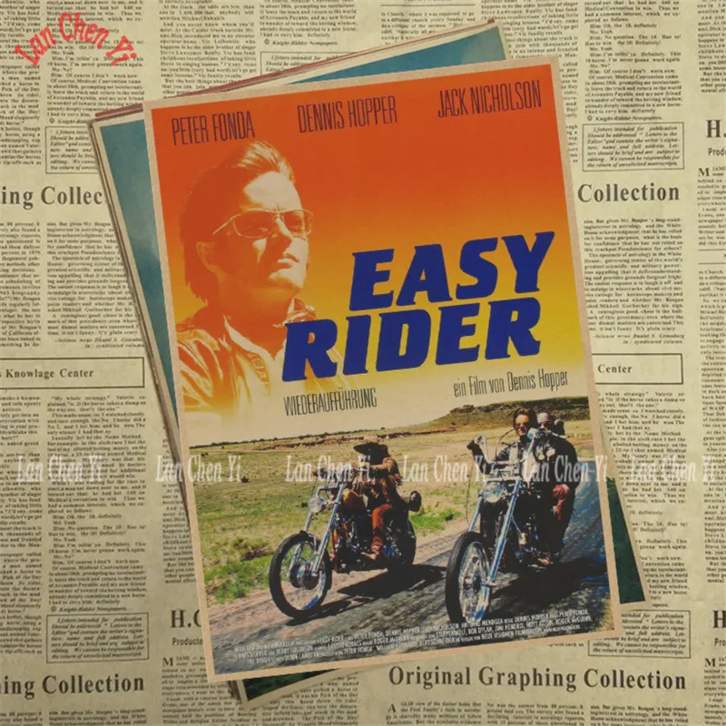 Фильм Easy Rider Винтаж рисунок постер украшение помещения Стикеры s настенный Декор
