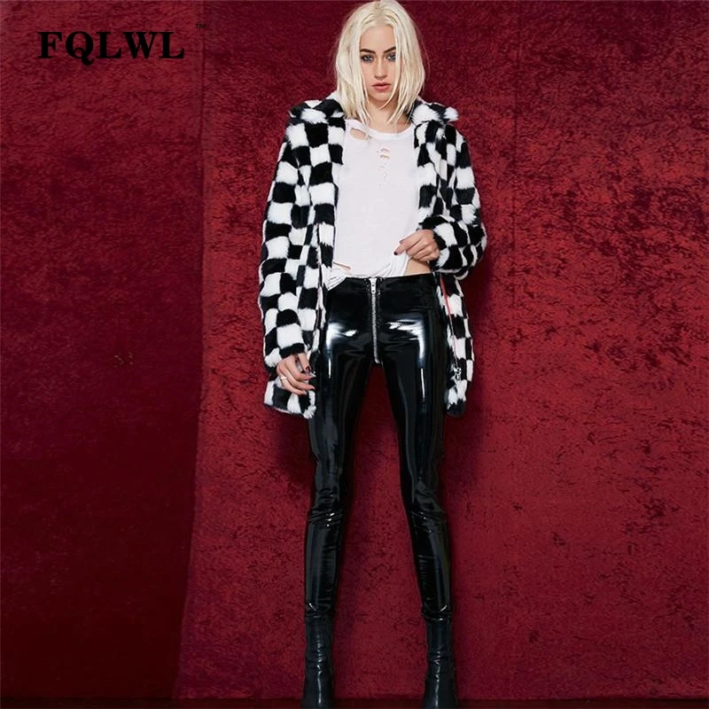 FQLWL, женские брюки из искусственной кожи, на молнии, обтягивающие, высокая талия, сексуальные брюки, женские, черные, красные, узкие брюки, зима, осень, женские брюки