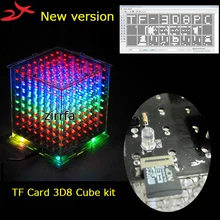 Новый Мини Multicolor 3D 8 8x8x8 свет cubeeds комплект аудио спектр для карты памяти светодиодный электронные DIY Kit