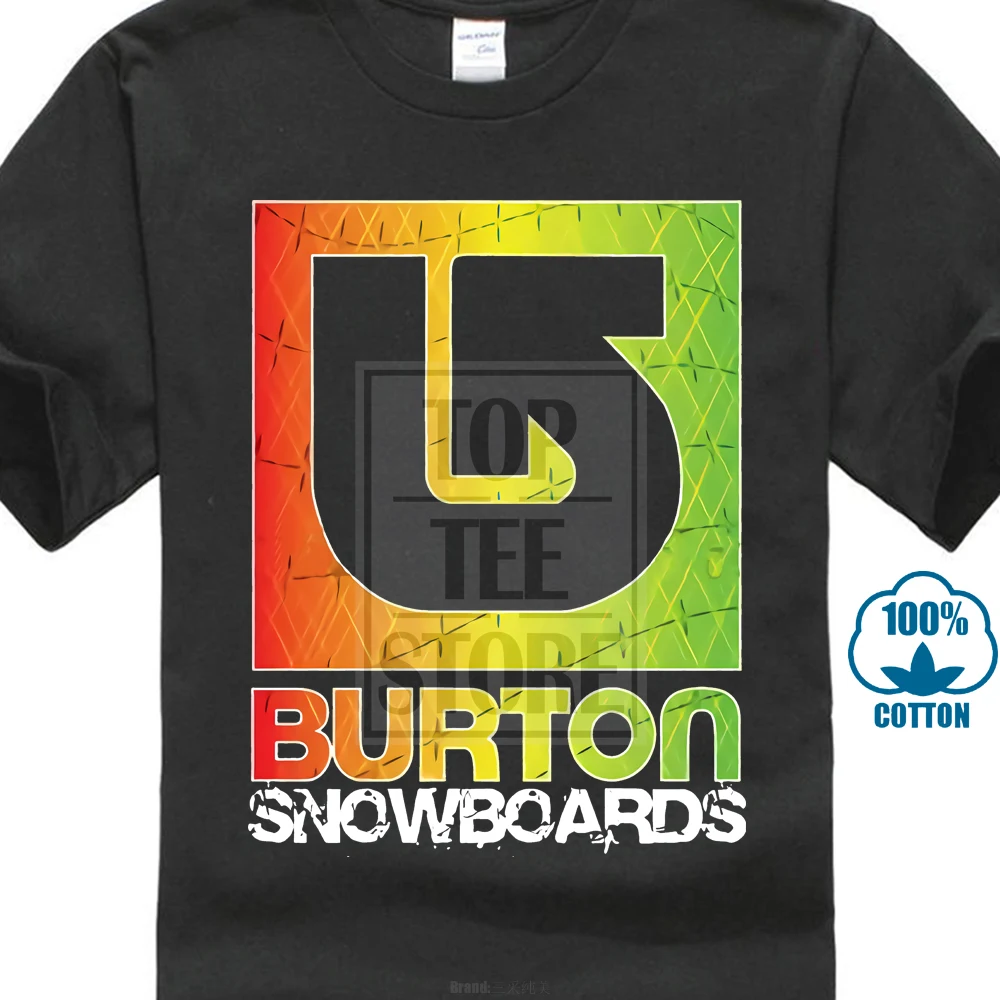 Черная футболка с логотипом Burton Snowboards, Мужская футболка с коротким рукавом и круглым вырезом - Цвет: Черный