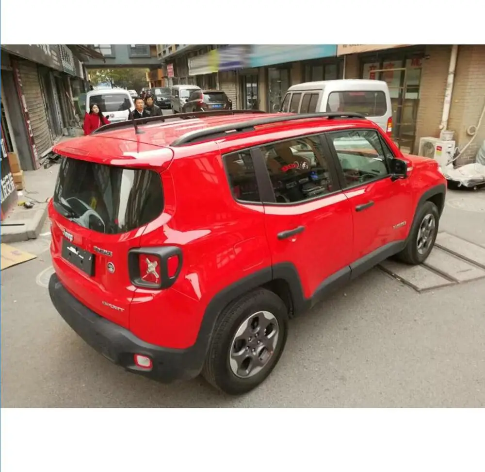 Для JEEP Renegade 2016 2017 алюминиевый сплав Серебряный Топ рейки на крышу стойки боковые