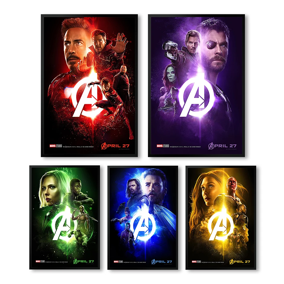 

Marvel Hero Posters Prints Canvas Painting Wall Art Pictures Home Decor Avengers Iron Man Captain America Thanos Black Widow