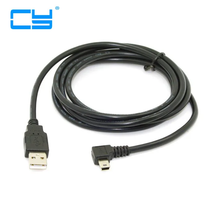 Left Angle Degree Usb Cable Connector Mini USB B Type Male USB 2.0 Male Data Cable L Bending 0.5M 1.8M 5M