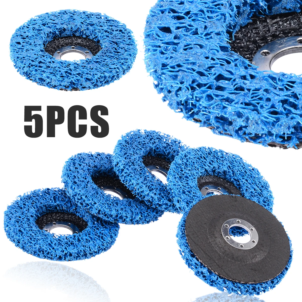 

Practical 5Pcs 115mm Blue Poly Strip Wheels Paint Rust Removal Clean Angle Grinder Discs For Angle Grinder Cleaner Tools