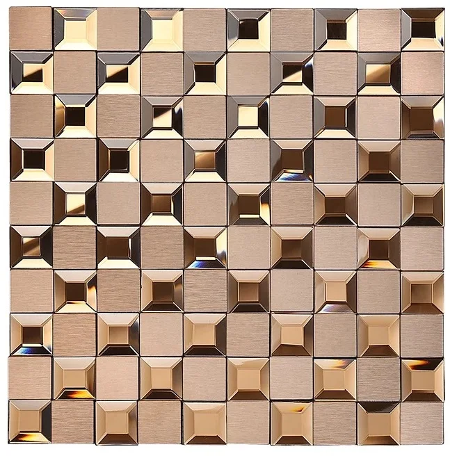 glass mosaic rose gold