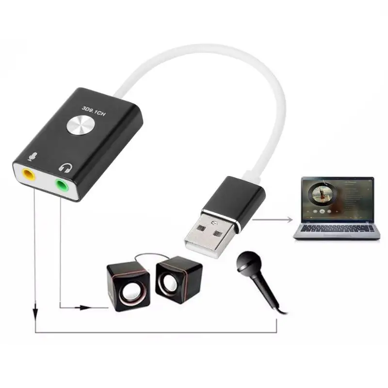 USB внешняя звуковая карта HiFi Magic Voice Virtual 9,1 3D канал для ноутбука