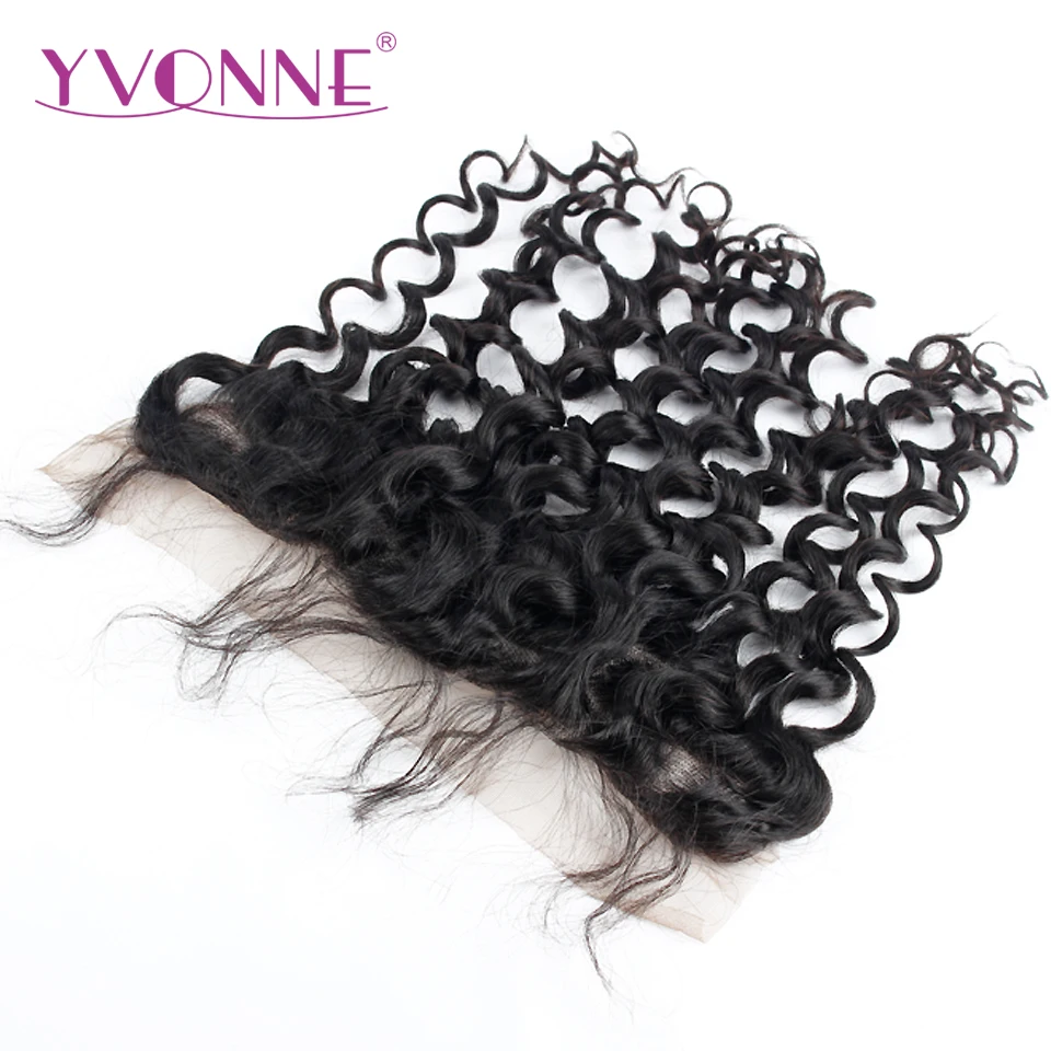 YVONNE итальянский вьющиеся синтетический Frontal шнурка 13x4 бразильские виргинские волосы натуральный цвет 100% человеческих волос продукты