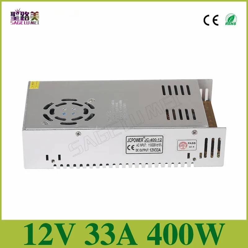 

Free shipping DC12V 33A 400W Regulated Switching Power Supply Driver Transformers For CCTV camera LED Strip Lights Tape Module