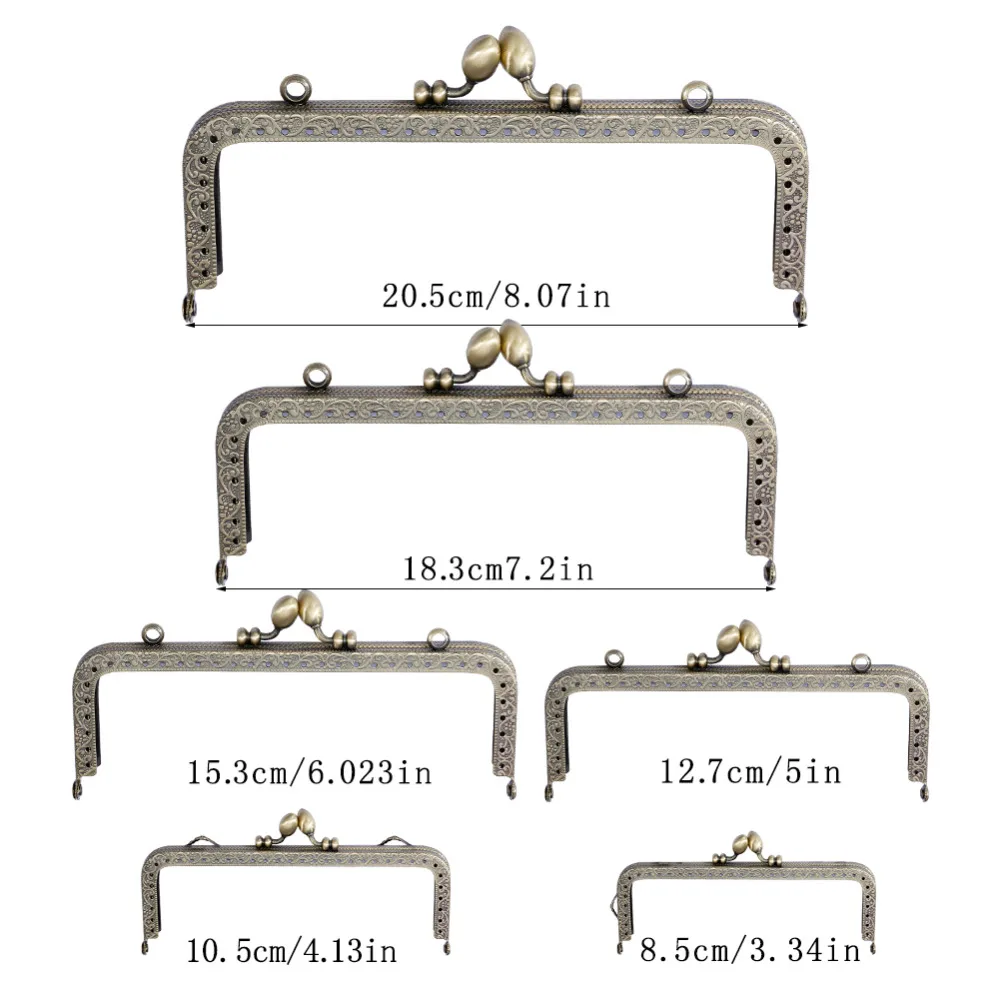 LMDZ 1 шт. Кошелек Рамка вешалка прямоугольная бронзовая металлическая поцелуй кошельки с застежками ручка аксессуары сумочка ручной работы Diy части сумки поцелуй
