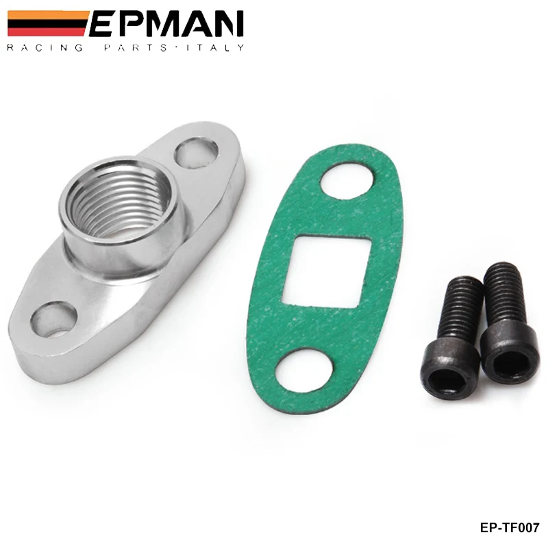 

NEW ALUMINUM an10 1/2NPNT T3 T4 TURBO OIL DRAIN RETURN FLANGE ADAPTER KIT GASKET EP-TF007