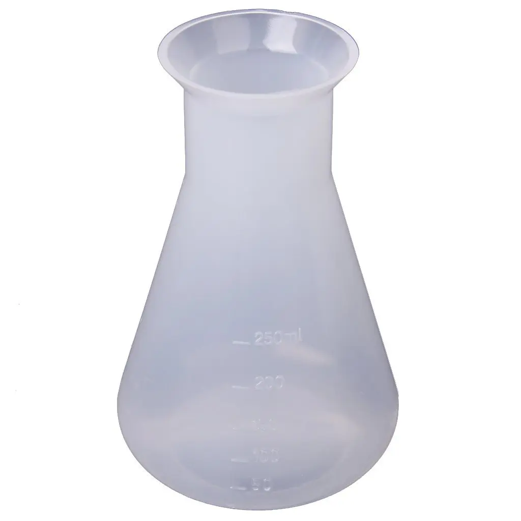 BLEL Hot Plastic Transparent laboratory chemical Erlenmeyer flasks Container Bottle-250 ml