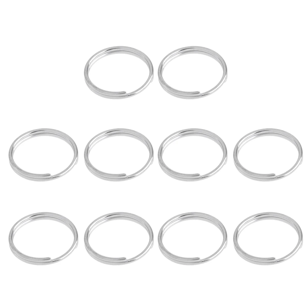 10Pcs Scuba Diving Ring Durable 316 Stainless Steel Hoop Split Key O Ring Chain Loop Keyrings Connectors