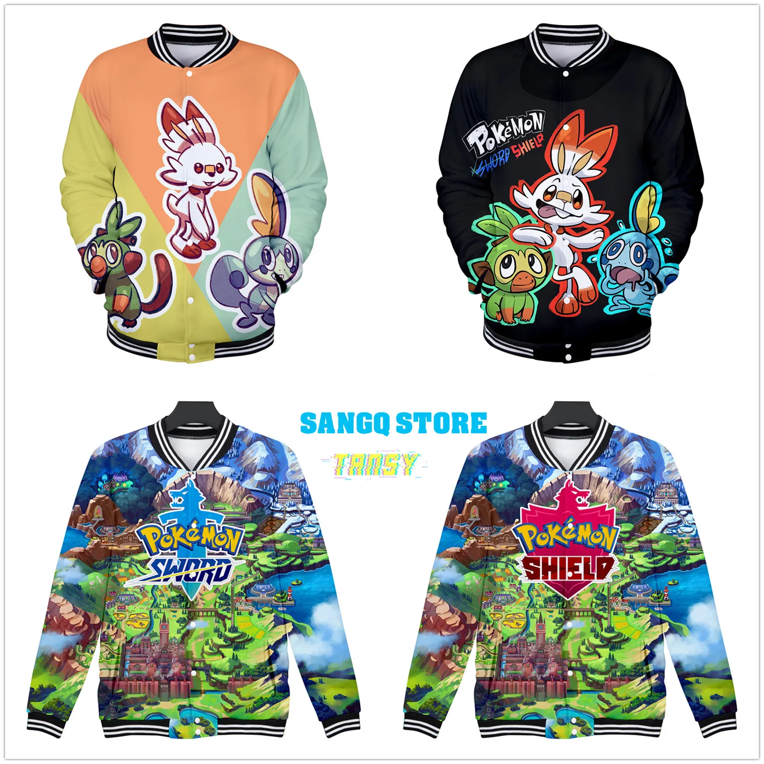Pokemon Sword and Shield Mens & Womens 3D Print Jackets and Coats Janpanese Cartoon Long Sleeves Baseball Jacket Pokemon Sword and Shield Mens & Womens 3D Print Jackets and Coats Janpanese Cartoon Long Sleeves Baseball Jacket
