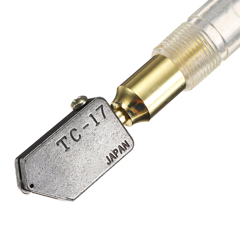 Профессиональный TC-17P стеклорез для прямой резки/пластиковая ручка подачи масла Режущий инструмент для 3-10 мм прямой резки