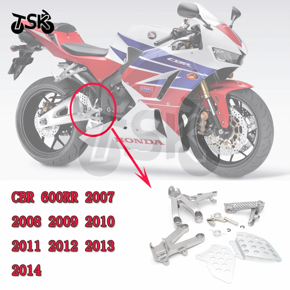 XKH Group Motorcycle Front Rider Foot Pegs Bracket Fit For Honda Cbr600Rr Rr 2007 2008 2009 2010 2011 new 