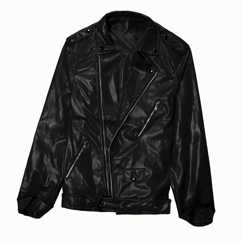 Осенние мужские Куртки из искусственной кожи Casaco Masculino мужские мотоциклетные куртки тонкая Мода Veste Homme панк молния ремень пальто