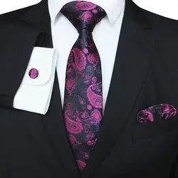 Новые модные цветочные Tie Для мужчин 8 см шелковый галстук набор синий и красный цвета фиолетовый золотой серый и красный цвета свадебные