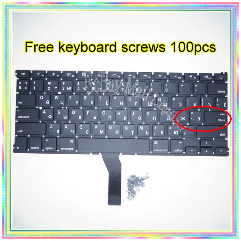 New Small Enter Key Russian Keyboard For Macbook Air 11/" A1465 A1370 2011-2015