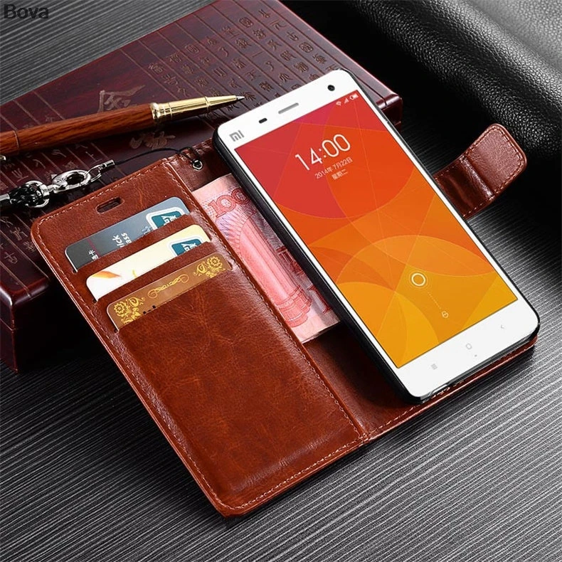 Чехол для Xiaomi 4 Mi4 с держателем карт чехол M4 телефона из искусственной кожи