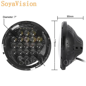 

7 inch 75w Round LED Headlight with DRL High Low Beam Led Chip for JEEP Wrangler 2007-2015 Jk Tj Fj