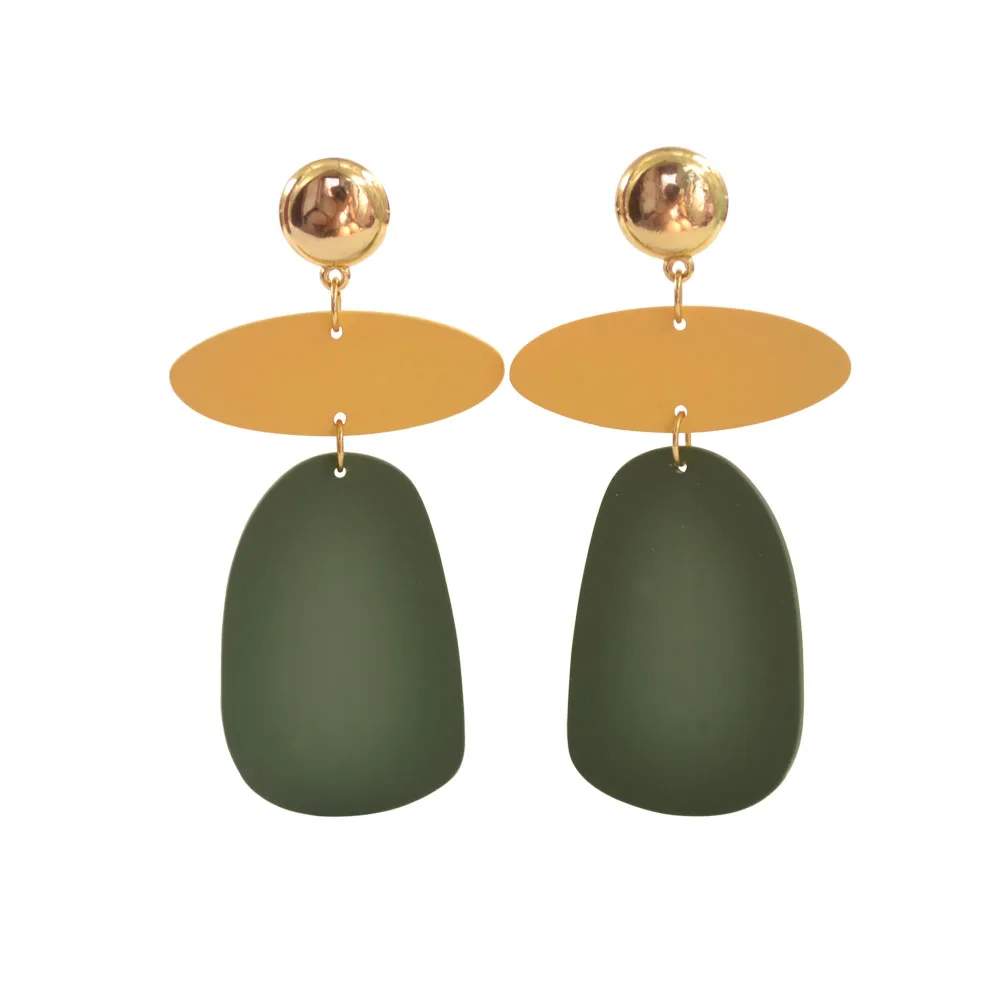 

Korean ear jewelry acid acrylic dangling earrings new fashion contrast color geometric women drop earrings
