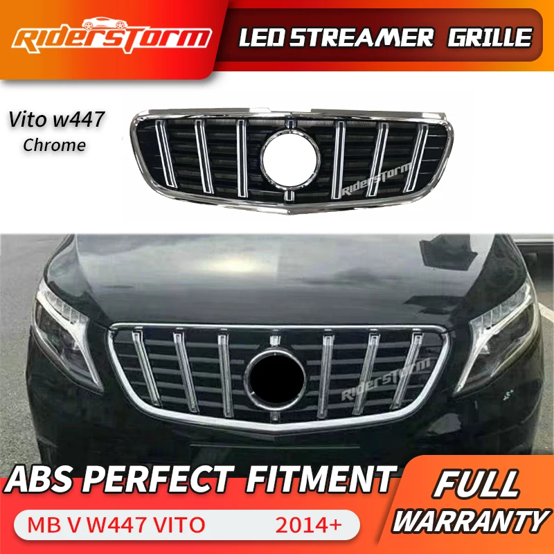 For V Class W447 GT Grill LED Streamer Front Mesh Grille LED DRL grid For  C180 C200 C250 C300 LED Grille|Racing Grills| - AliExpress