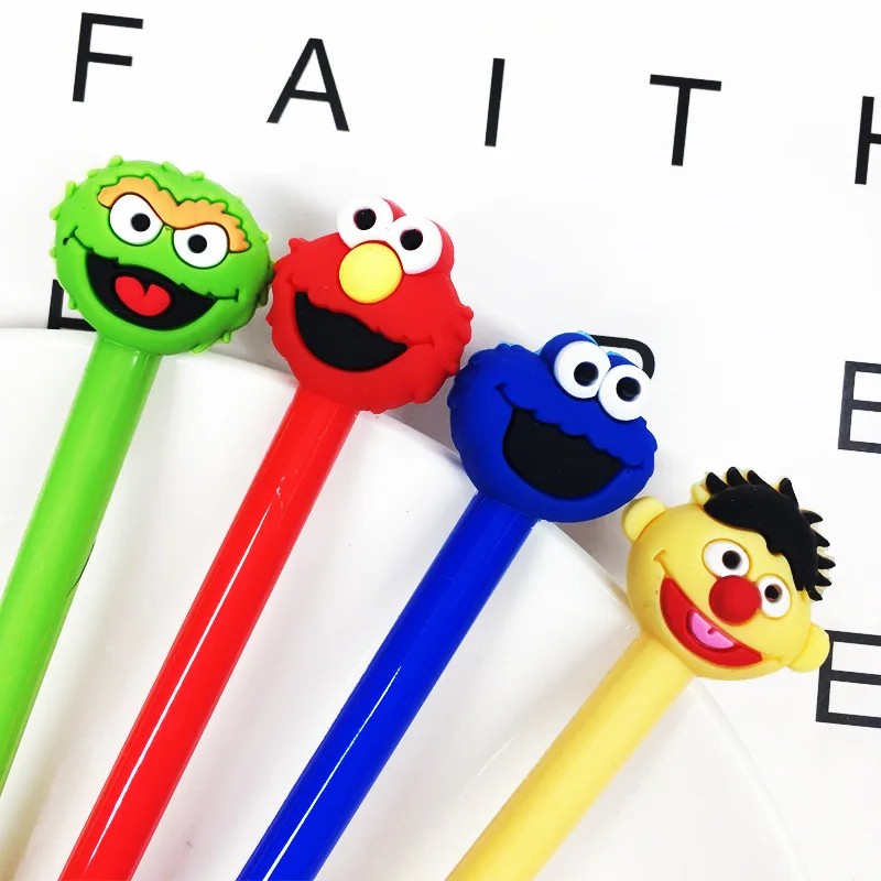 

48pcs/lot Cartoon Anime Sesame Street muppet Gel Pens Signature Pens Kawaii Stationery School Office Supplies promotion Gifts