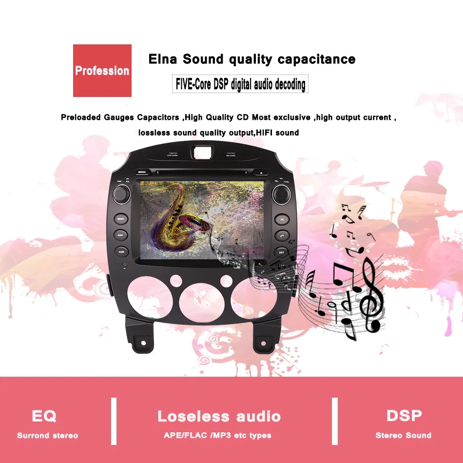 Perfect HD 2G RAM 32G ROM Android 7.1 Car DVD player gps for Mazda 2 2010 2011 2012 Mazda2 radio bluetooth map Head units tape recorder 7