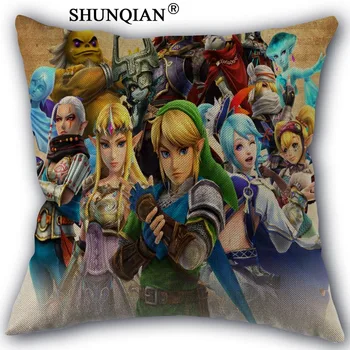 

2017 New Arrivals Legend of Zelda Pillow Cover Linen Cotton Home Textiles Decorative Pillowcase Customize Gift 45x45cm one side