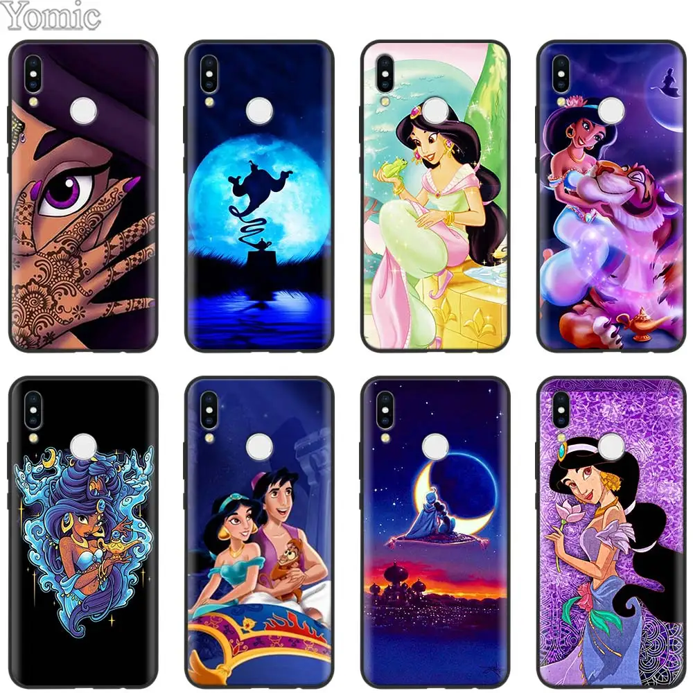 

Aladdin Jasmine Princess Silicone Case for Xiaomi Redmi 5 6 7 Note 5 6 7 Pro S2 GO Mi Play 8 Lite 9 A2 Lite Black Soft Case