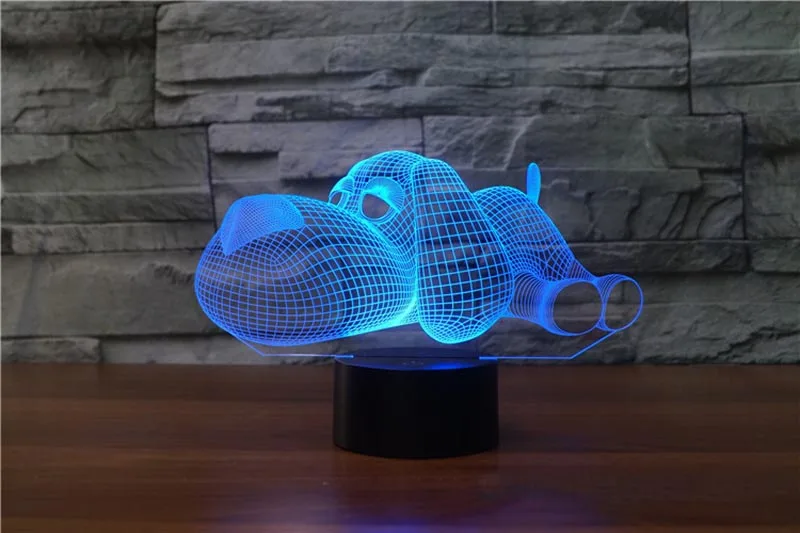 Международная торговля лежит склонны собаки 3D 7 цветной сенсорный зарядки постепенное изменение подарок украшения светодиодный светильник 3842