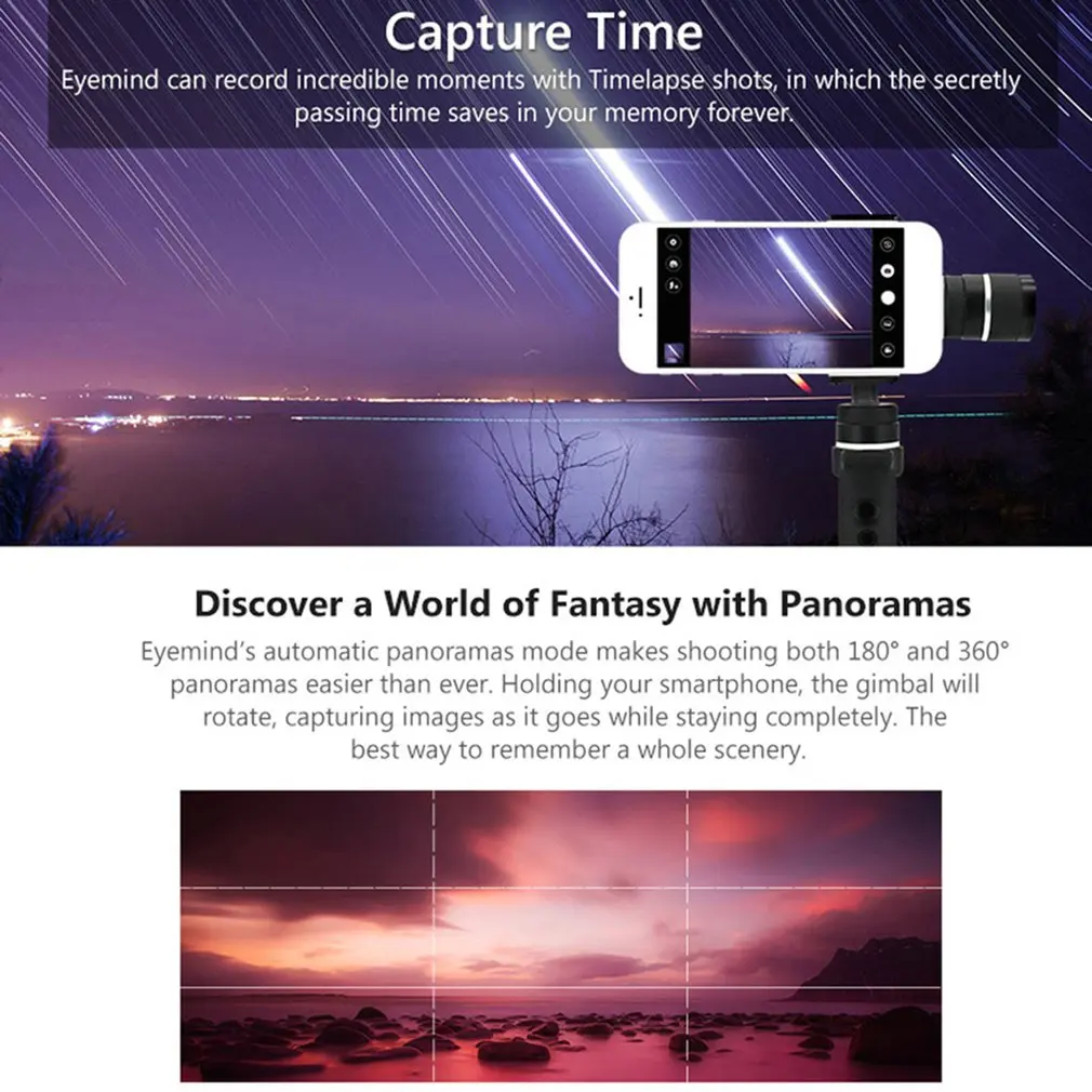 Eyemind 3-Axis смартфон ручной шарнирный стабилизатор для камеры для iPhone XS X 8 Xiaomi samsung S9 S8 экшн Камера PK гладкой 4