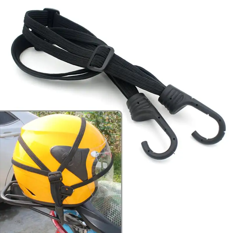 Negro Moto equipaje casco cuerda cinturón Cable cuerda elástica correa elástica con gancho Motocicleta cadena bolsa Motocicleta Accesorios