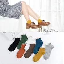 Новые весенние кружевные носки с оборками, милые женские короткие носки, милые женские носки, Harajuku Kawaii, с каймой, с каймой, милые, Япония, горячая распродажа