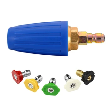

4000Psi Pressure Washer Rotating Turbo Nozzle 4.0 Orifice 4 Gpm With Spray Nozzle Tips Kit