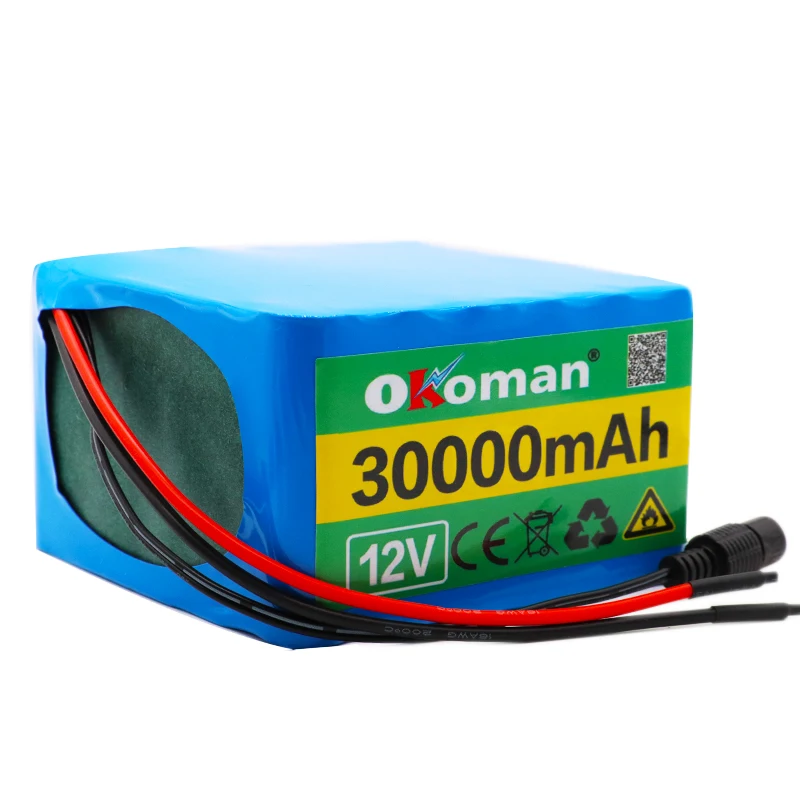 12V 30Ah 3S12P 11,1 V 12,6 V литиевая батарея для инвертора ксеноновая лампа Солнечный уличный свет экскурсионный автомобиль и т. д.+ зарядное устройство