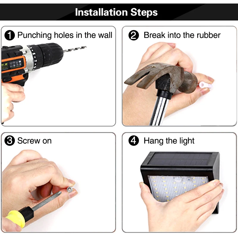 38 Светодиодный светильник на солнечной батарее с датчиком движения уличный