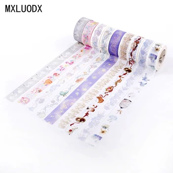 

Japanese Sticky Washi Tape Set Watercolor Masking Paper Tapes Decor Scrapbooking Office Stationery DIY Decorative Adhesive Tape