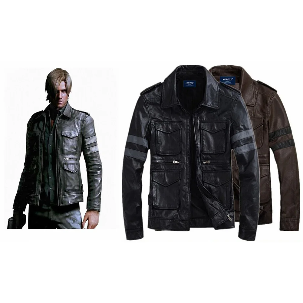 Resident Evil 6 Leon de Scott Kennedy hombres PU Estilo Jean Chaqueta de  Motorista de Cuero|jacket style|style jacketstyle leather jacket -  AliExpress