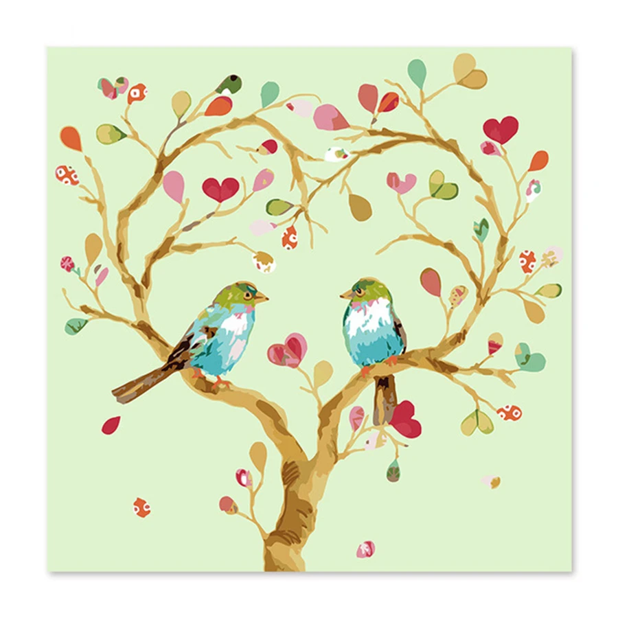 love birds in a tree painting