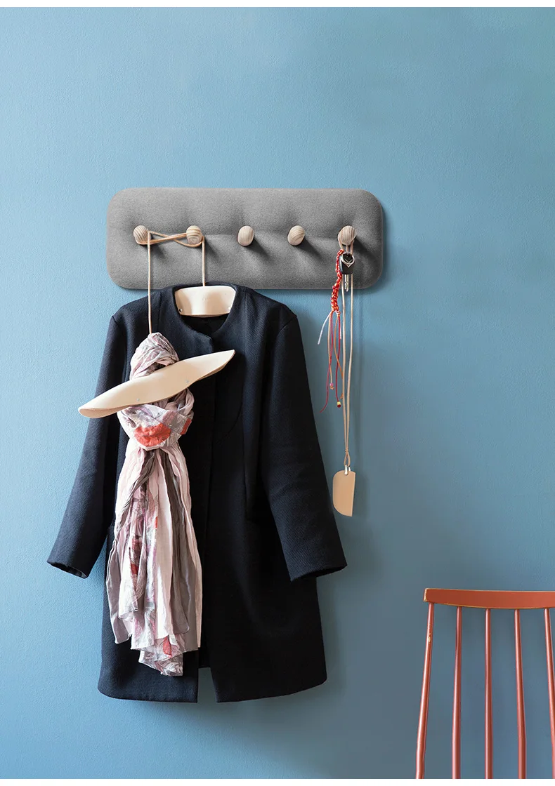Ins Macaron цветные скандинавские настенные украшения журнальные держатели для хранения стеллажи крючок для халатов деревянная Современная дизайнерская вешалка для коридора