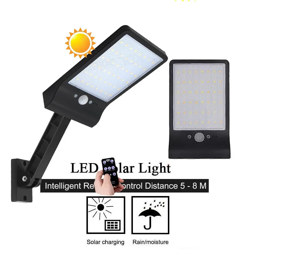 

remote control bracket solar street light 48/60 LED Wireless Solar Lights Outdoor Decor Waterproof PIR Motion Sensor spot l
